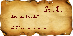Szuhai Regő névjegykártya